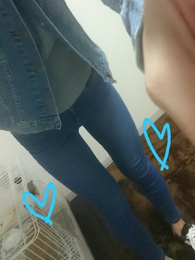 「ジーナシス」｜「アイテム（デニムジャケット）」を使った、ソラさん（レディース・167cm）の春コーディネート