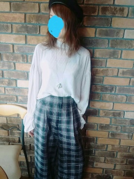 「ジーナシス」｜「アイテム（ハンチング/ベレー帽）」を使った、ソラさん（レディース・167cm）の秋コーディネート