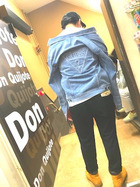 「Guess Jeans 」｜「アイテム（デニムジャケット）」を使った、れんさん（メンズ・176cm）の春コーディネート