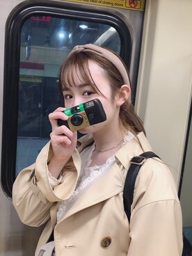 「JILL STUART（ジルスチュアート）のアイテム（トレンチコート、ベージュ系）」を使った、nikoさん（レディース・150cm）の夏コーディネート