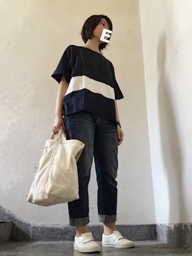 「ORNE（オルネ）のアイテム」を使った、Eveさん（レディース・160cm）の秋コーディネート