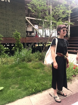 「AS KNOW AS PINKY（アズノゥアズピンキー）のアイテム（その他）」を使った、maiさん（レディース・157cm）の夏コーディネート