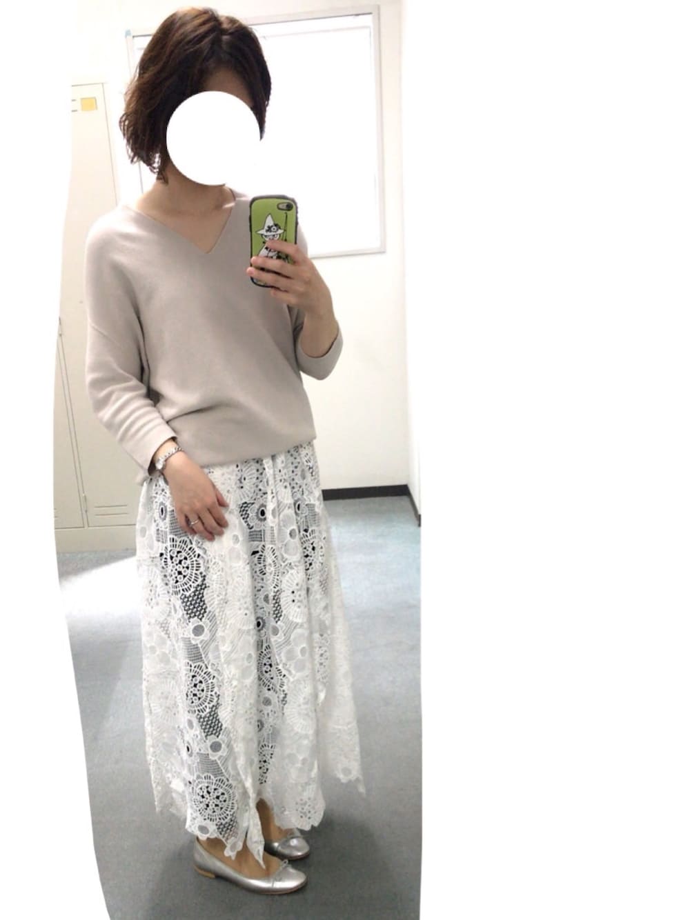 IENA（イエナ）の「コットンストレッチ コクーンVネック袖付き
