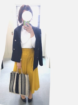 「ウエストイン」｜「アイテム（ジャケット/アウター）」を使った、けーさん（レディース・159cm）の春コーディネート