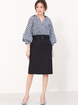 「ギンガムチェックシャツ」｜SocialGIRLさん（レディース・167cm）の春コーディネート