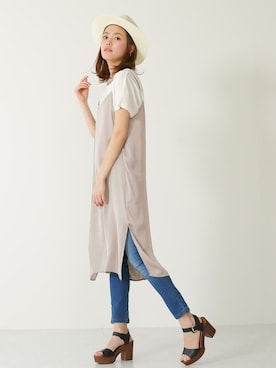 「アイテム（キャミソール、グレー系）」を使った、SocialGIRLさん（レディース・167cm）の春コーディネート