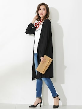 「ロングカーディガン」｜SocialGIRLさん（レディース・167cm）の春コーディネート