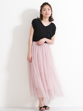 「チュール」｜SocialGIRLさん（レディース・167cm）の夏コーディネート