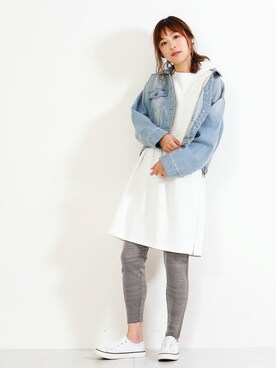 「リブニット」｜「アイテム（アンダーウェア）」を使った、SocialGIRLさん（レディース・167cm）の秋コーディネート
