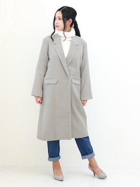 「フェザー」｜「アイテム（チェスターコート）」を使った、SocialGIRLさん（レディース・170cm）の秋コーディネート