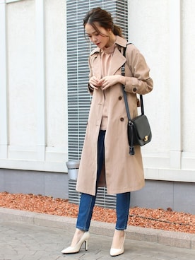 「アイテム（トレンチコート）」を使った、SocialGIRLさん（レディース・167cm）の春コーディネート