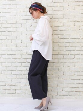 「ワイドシルエット」｜「アイテム（パンツ）」を使った、SocialGIRLさん（レディース・167cm）の春コーディネート