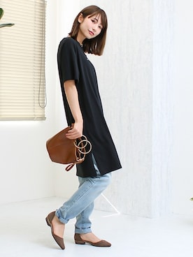 「ボーイフレンドデニム」｜SocialGIRLさん（レディース・163cm）の夏コーディネート