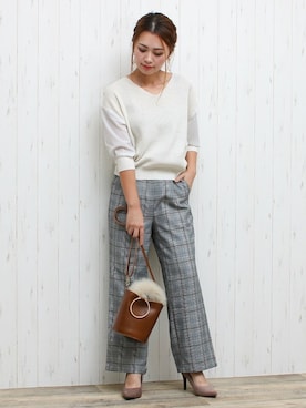「チェック柄に恋してる」｜SocialGIRLさん（レディース・160cm）の秋コーディネート
