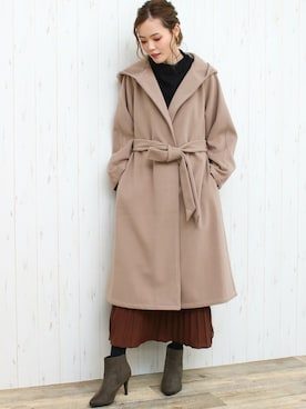 「アイテム（その他アウター、ピンク系）」を使った、SocialGIRLさん（レディース・167cm）の冬コーディネート