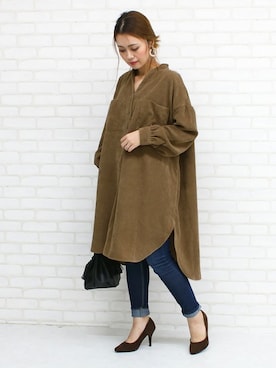 「スキッパーシャツ」｜SocialGIRLさん（レディース・160cm）の秋コーディネート