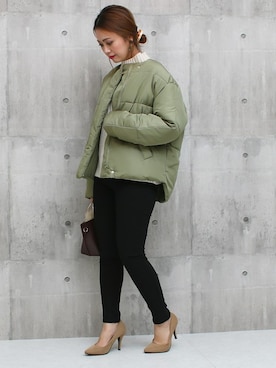 「スタッフセンバツ」｜「アイテム（ダウンジャケット/コート）」を使った、SocialGIRLさん（レディース・160cm）の冬コーディネート