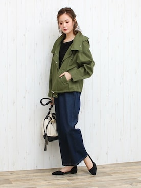 「アイテム（マウンテンパーカー）」を使った、SocialGIRLさん（レディース・167cm）の春コーディネート