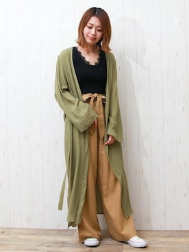 「ロングガウン」｜「アイテム（その他アウター）」を使った、SocialGIRLさん（レディース・160cm）の夏コーディネート
