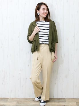 「アイテム（その他アウター、グリーン系）」を使った、SocialGIRLさん（レディース・164cm）の夏コーディネート