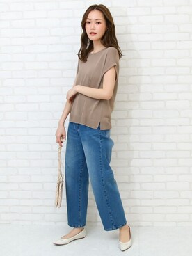 「アイテム（トップス、ベージュ系）」を使った、SocialGIRLさん（レディース・167cm）の夏コーディネート