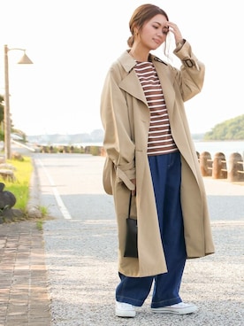 「アイテム（トップス、ブラウン系）」を使った、SocialGIRLさん（レディース・160cm）の秋コーディネート