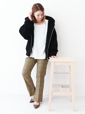 「フード」｜SocialGIRLさん（レディース・160cm）の秋コーディネート