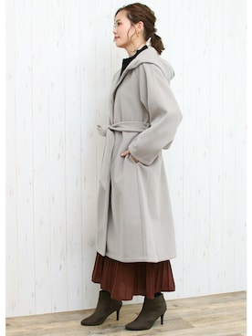 「オーバーコート」｜「アイテム（その他アウター）」を使った、SocialGIRLさん（レディース・167cm）の秋コーディネート