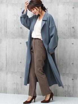 「オーバーコート」｜SocialGIRLさん（レディース・163cm）の秋コーディネート