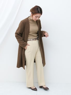 「モカ」｜「アイテム（ノーカラージャケット）」を使った、SocialGIRLさん（レディース・160cm）の秋コーディネート