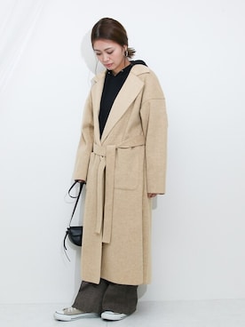 「オーバーコート」｜「アイテム（チェスターコート）」を使った、SocialGIRLさん（レディース・160cm）の冬コーディネート