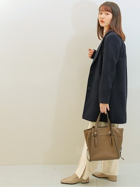 「チョコ色に染まれ」｜「アイテム（チェスターコート）」を使った、SocialGIRLさん（レディース・164cm）の冬コーディネート