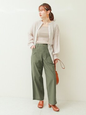 「シースルー」｜「アイテム（チノパンツ）」を使った、SocialGIRLさん（レディース・164cm）の春コーディネート
