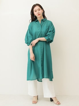 「アイテム（シャツワンピース）」を使った、SocialGIRLさん（レディース・164cm）の夏コーディネート