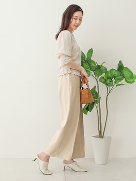 「透かし編みニット」｜SocialGIRLさん（レディース・164cm）の夏コーディネート