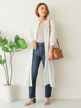 「シンプル」｜「アイテム（シャツワンピース）」を使った、SocialGIRLさん（レディース・160cm）の夏コーディネート