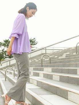 「フレアデニム」｜SocialGIRLさん（レディース・169cm）の夏コーディネート