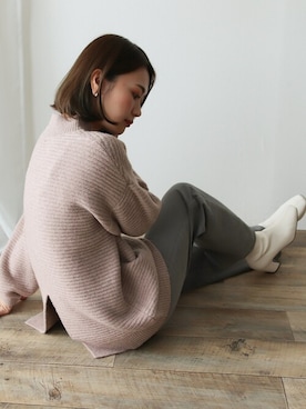 「くすみカラー」｜SocialGIRLさん（レディース・160cm）の冬コーディネート