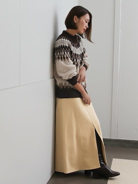 「柄」｜SocialGIRLさん（レディース・160cm）の冬コーディネート