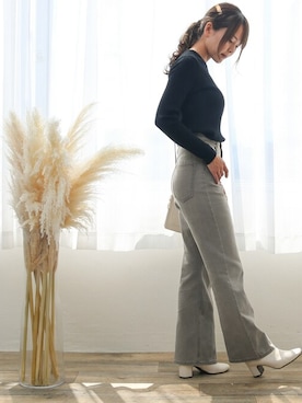 「フレアデニム」｜SocialGIRLさん（レディース・160cm）の冬コーディネート