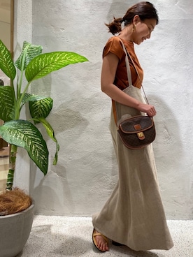 「Curensology（カレンソロジー）のアイテム（サロペット/オーバーオール）」を使った、mihoさん（レディース・157cm）の夏コーディネート