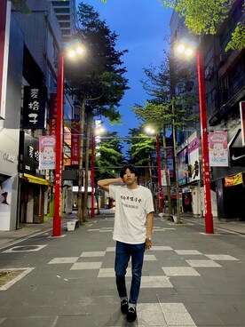 「Daniel Wellington（ダニエルウェリントン）の販売終了クラシックペティット アッシュフィールド32mm（アナログ腕時計）」を使った、Hayatoさん（メンズ・173cm）の夏コーディネート