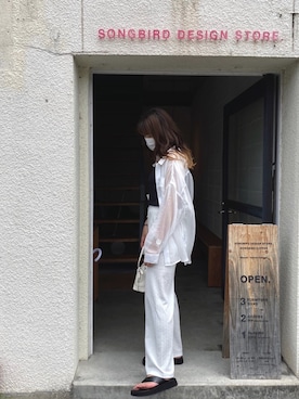 「ISOOK（アイスー）のアイテム（サンダル）」を使った、ゆうくさん（レディース・162cm）の夏コーディネート