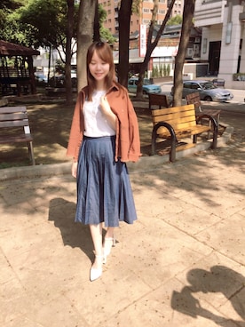「LOVFEE（ラッフィ）のアイテム（ジャケット/アウター）」を使った、FeiMaさん（レディース・158cm）の春コーディネート
