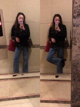 「by farのアイテム（ブーツ、ブラック系）」を使った、蛇哥missingyouさん（レディース）の秋コーディネート