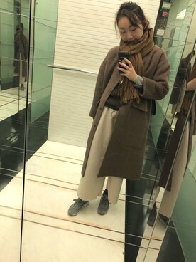 「CONVERSE（コンバース）のアイテム（スニーカー、グレー系）」を使った、蛇哥missingyouさん（レディース）の冬コーディネート