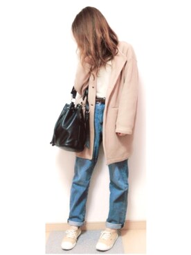 「おやすみコーデ」｜「アイテム（その他アウター）」を使った、ゆん☺︎さん（レディース・156cm）の冬コーディネート