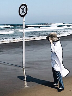 「海」｜「アイテム（シャツワンピース）」を使った、renaさん（レディース・151cm）の秋コーディネート