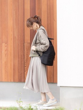 「アイテム（MA-1）」を使った、naco..さん（レディース・167cm）の秋コーディネート