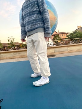 「UNIQLO（ユニクロ）のアイテム（パンツ、ホワイト系）」を使った、hijiriさん（メンズ）の秋コーディネート